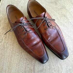 Magnanni Leather Oxford Dress Shoes Brown Lace Up EU 40 US 7.5 Mens Classic